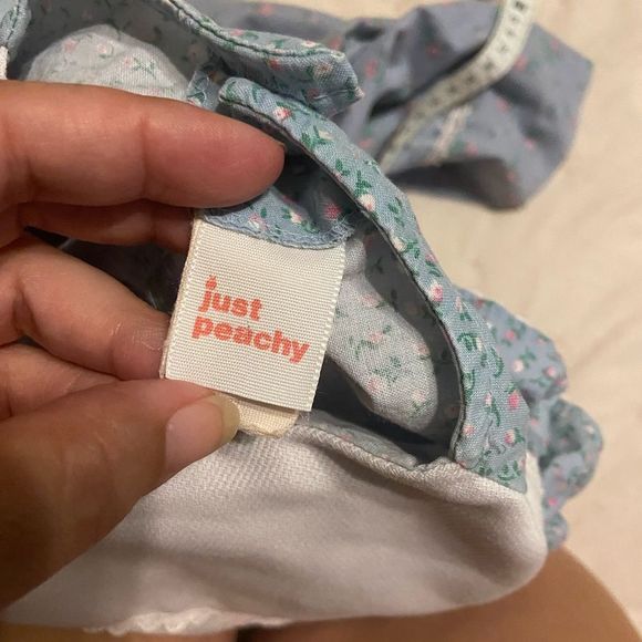 1970s calico cornflower blue dress above knee back to school on the prairie - Picture 3 of 9